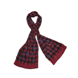 Vintage THE SPECIALTY HOUSE INC Silk Scarf Red Gemetric A003689